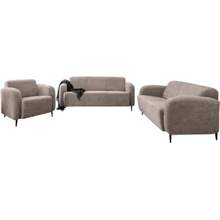 Home Affaire 3-2-1 Garnitur Polyester 3-Sitzer + 2-Sitzer + Sessel Beige