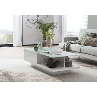 SalesFever Couchtisch im minimalistischen Stil Weiß MDF 120 x 60 x 20 cm