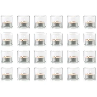 NUPTIO Teelichtgläser Teelichthalter Teelicht Gläser - Set von 24 teelichtglas teelichter Glas teelicht klein windlichter tischdeko Partys Hochzeit Weihnachten 4.6cm Durchmesser