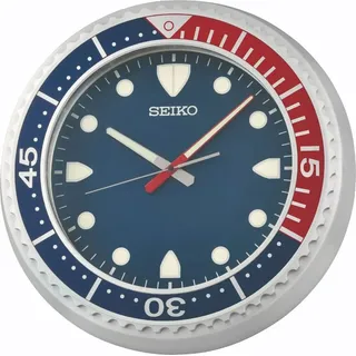 Seiko QXA849S Wanduhr Quarz mit Leisegang Blau/Rot - Blau