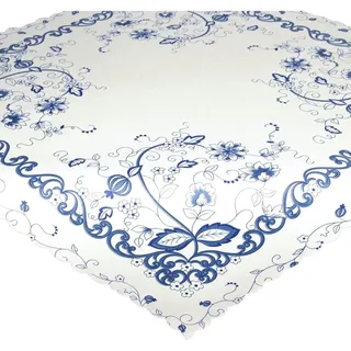 Delindo Lifestyle Mitteldecke Zwiebelmuster 80 x 80 cm Weiß