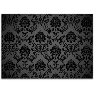 100er Set Tischunterlagen Black Ornament I DIN A3 eckig I Platzset aus Papier in schwarz I edel stilvoll modern I 90g/qm Offset-Papier I Einweg Tischsets I dv008