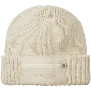 SealSkinz Colby wasserdichte Strickmütze für Kaltes Wetter mit Reißverschluss, Cremefarben, L/XL