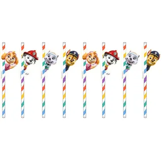 amscan 9914525 Paw Patrol Papierstrohhalme 2022, 8 Stück (Packung mit 2)