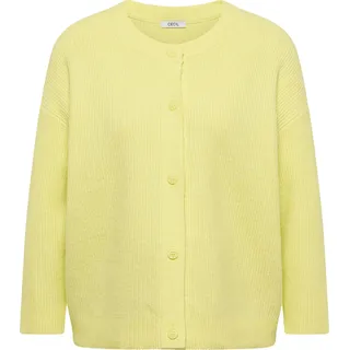 CECIL Kurzer Cardigan Damen 3/4 Arm Rundhals Strickjacke Gelb Melange - Gelb