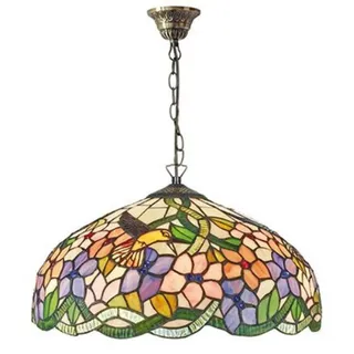 Casa Padrino Tiffany Hängeleuchte Bunt im Jugendstil Mehrfarbig Ø 40 x H. 92 cm - Luxus Qualität