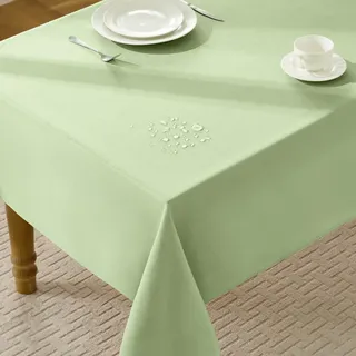 FIBORIA Tischdecke Outdoor rechteckig 140 x 240 cm Hellgrün Tischdecken abwaschbar Frühling Gartentischdecke Tischtuch Abwischbar Wohnzimmertisch Table Cloth für Ostern,Garten,Hochzeiten,Geburtstag