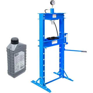 Bundle aus BGS 71036 | Hydrauliköl | mineralisch | HLP 46 | 1 l + BGS 9246 | Hydraulik-Werkstattpresse | 20 t | Lagerpresse | Werkstattpresse | Rahmenpresse | Dornpresse | Presse