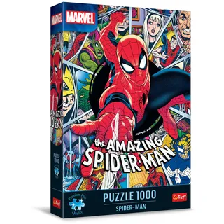 Trefl 10859 Spider-Man Premium Plus Quality Marvel: Spider-man-1000 Elemente, Puzzle-Serie mit Lieblingshelden, Ideale Anpassung der Teile, für Erwachsene und Kinder ab 12 Jahren, Mehrfabrig