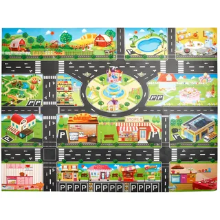PVC Kids Teppich Playmat City Life, Kids Rug Game Area Rug Teppich & Educational Learning Gift for Kids and Children Schlafzimmer And Playroom Size39.3X51.1in/100x130CM