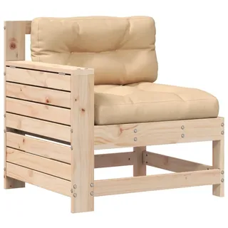 vidaXL Gartensofa mit Armlehne und Kissen Massivholz Kiefer - Braun