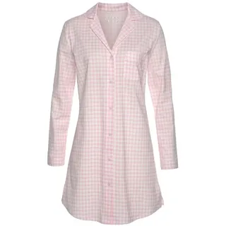 VIVANCE Dreams Nachthemd Brusttasche aufgesetzte Tasche mit feinem Karo-Muster, rosa