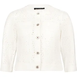 Jeansblazer BETTY BARCLAY "Jeansjacke mit 3/4 Arm", Damen, Gr. 38, weiß (rohweiß), Obermaterial: 71% Baumwolle CO. 26% Polyester PES. 3% Elasthan EL., Blazer Jeansblazer