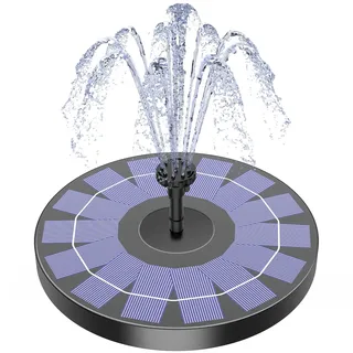 AISITIN Solar Springbrunnen für Außen, 2.5W Solarbrunnen für Draussen mit 4 Stützstangen Solar Teichpumpe Outdoor Wasserpumpe Solar Schwimmender Fontäne Pumpe mit 6 Effekte für Garten,VogelBad,Teich