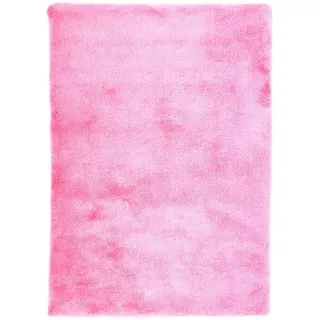 carpetfine Breeze Hochflorteppich 90 x 90 cm Rosa