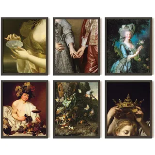 97 Decor French Decor – antike Wandkunstdrucke, Vintage-Poster, Rokoko-Gemälde, viktorianische Bilder, Heimdekoration, stimmungsvolle, maximalistische Dekoration für Schlafzimmer, 20,3 x 25,4 cm,