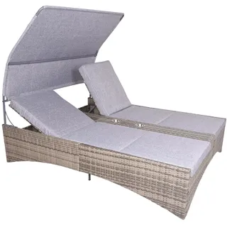 Garden Pleasure Doppelliege Pescara 163 x 160 x 200 cm Grau