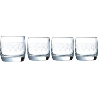 Luminarc Whiskyglas »Trinkglas Paradisio« Gläser Set, mit Pantographie-Optik, 4-teilig, Made in Europe, farblos