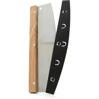 BigDean Pizzamesser Mit Klingenschutz 32 cm Edelstahlklinge Pizza Wiegemesser Pizzaschneider Pizza Zubehör