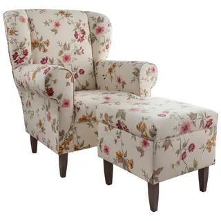 Livetastic Sesselset Asino Beige/Rot Webstoff