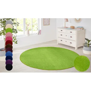 Teppich HANSE HOME "Shashi" Gr. 10, grün, H:8,5mm Ø:200cm, Kunstfaser, Teppiche, Teppich, Kurzflor, Unifarben, Teppich, Weich, Esszimmer, Kinderzimmer, Flur