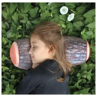 Kikkerland Log Pillow 40 x 15 cm Braun