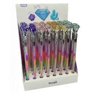 Sort Import Präsentationsständer mit 40 Kugelschreibern, Diamant, mehrfarbig