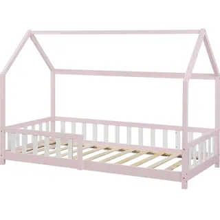 [en.casa] Hausbett Hesel 90 x 200 cm Kiefer rosa