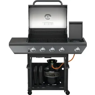 Hybridgrill TENNEKER Graphite Dual mit 4 Brenner + Seitenbrenner, Dual-Fuel-Tech