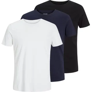 JACK & JONES Organic Basic 3 Pack Kurzarm-T-Shirt Black / Pack 1 Black / 1 Navy / 1 White S