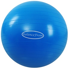Signature Fitness Gymnastikball, Yoga-Ball, Fitnessball, Geburtsball mit Schnellpumpe, 0,9 kg Kapazität, Blau, 66 cm, L