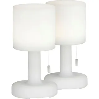 Schöner Wohnen LED-Akkutischleuchte 2er Set , Weiß , Kunststoff , G , 25 cm , Farbwechsler, mit Schalter, tragbar, kabellos, aufladbar über Usb , Lampen & Leuchten, Innenbeleuchtung, Tischlampen, Akku-Tischlampen