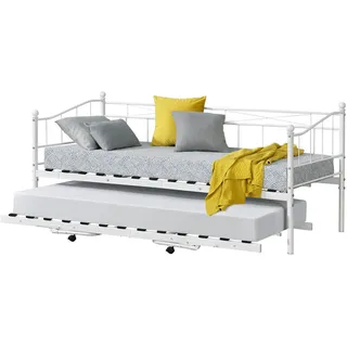 [en.casa] Tagesbett Skutskär , Metall , 90x200 cm , Schlafzimmer, Betten, Metallbetten