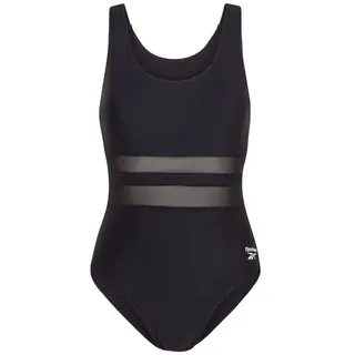 Reebok Badeanzug »Annia« 1 Stk. mit Knitter- und Abriebsfestigkeit, Mesh-Einsatz vorne, basic, schwarz