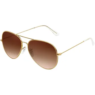 KANASTAL Groß Polarisiert Sonnenbrille Herren und Damen Retro Vintage Sonnenbrille mit Premium Metallrahmen UV400 Schutz, Gold Rahmen Braun Gläser