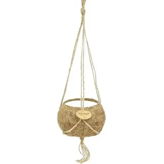 Blumenampel Kokodama Kokosfaser Ø 15 cm H 8,5 cm braun inkl. Halterung