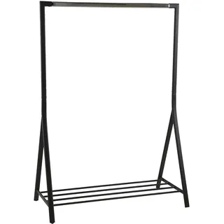 AC Design Furniture Keld Kleiderständer schwarz, Garderobenständer mit Ablage, Schlafzimmer, Flurgarderobe aus Metall, 1 Stk.