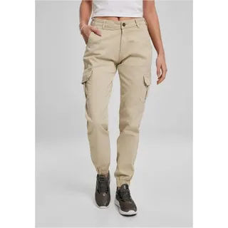 URBAN CLASSICS Ladies High Waist Cargo Pants in Beige, Größe 31