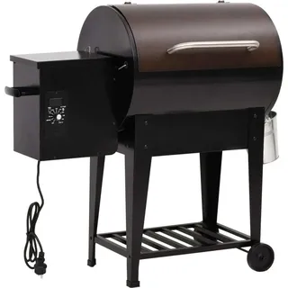 vidaXL Pelletgrill mit Ablage Schwarz 94 cm Eisen - Schwarz