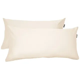 SCHIESSER Kissenhüllenset Ella - Baumwollsatin - 2-teilig - 40 x 80 cm - Perlmutt