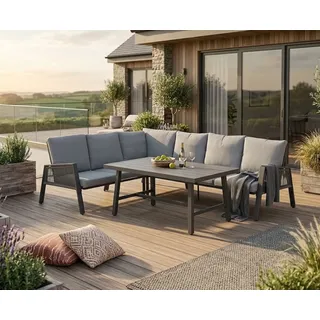 Garden Impressions ANDREA Rope Ecklounge Gartenmöbel Gruppe links grau Ecke&Tisch