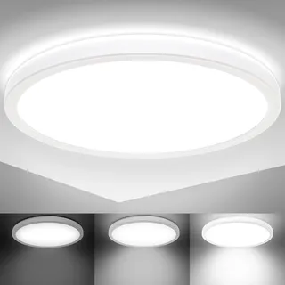 B.K.Licht LED Deckenlampe 2 dimmbar ultraflach 29,3 x 2,8 cm weiß