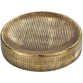 Wenko Seifenschale Rivara, Gold 24402100, gold, aus Keramik, Ø 10 cm,