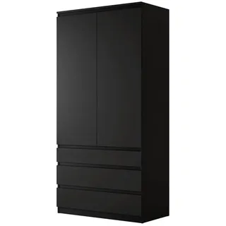 Mirjan24 Drehtürenschrank Malwa 100 x 202 x 52 cm Schwarz
