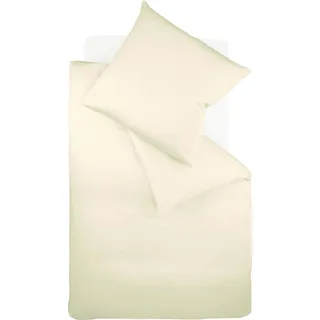 Bettwäsche FLEURESSE "Colours in 135x200, 155x220 oder 200x200 cm", beige (creme), B/L: 135cm x 200cm, 1 Stk., 1 Stk., Interlock-Jersey, B/L: 80cm x 80cm, 2 Stk., Interlock-Jersey, Obermaterial: 100% Baumwolle, Bettwäsche, Bettwäsche, Bettwäsche aus 100% Baumwolle, uni, mit Reißverschluss