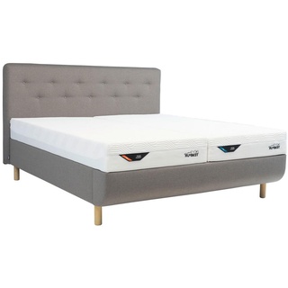 Tempur BETT MIT MATRATZEN MEDIUM+FIRM Grau - 180x200 cm