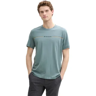 Tom Tailor Herren 1037803 T-Shirt mit Print, 31090 - Trooper Green, M