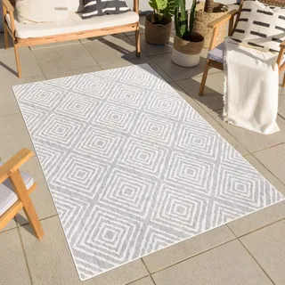 Outdoorteppich CARPET CITY "Outdoor 464", grau, B:160cm H:5mm L:230cm, Polypropylen, Teppiche, Outdoorteppich, Läufer, UV-beständig, Flachgewebe, auch quadratisch, In- und Outdoor