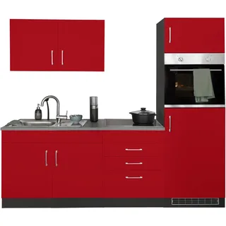 kochstation Küchenzeile KS-Paris 220 cm rot