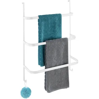 Handtuchhalter Mod. Irpinia hängend Badmöbel Tür Dusche praktischer Handtuchhalter Metall Stahl Weiß für 2-4 cm Falzen 54,5 x 77,5 x 21,5 cm